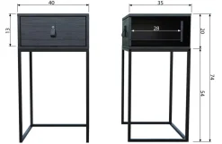 Nachtkastje BABS Zwart