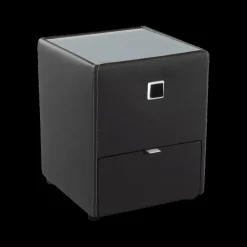 Nachttafel ASTEN Lederlook 440/16 Zwart