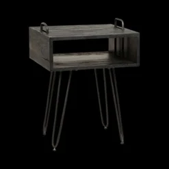 Nachttafel QUINCA Massief acacia zwart