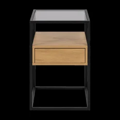 Nachttafel ROLF Smoked Glass/Wild Oak