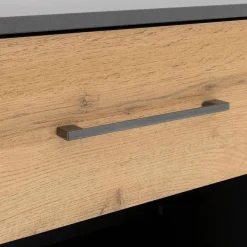 Nachttafel Set van 2 SZAFKA Eik Metaalgrijs