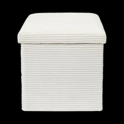 Opbergpouf COLLETE Vk Rib Wit