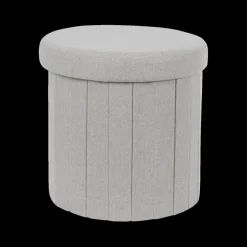 Opbergpouf DOAKA Rond Lichtgrijs