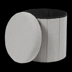 Opbergpouf DOAKA Rond Lichtgrijs