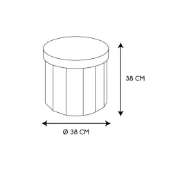 Opbergpouf DOAKA Rond Zwart