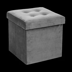 Opbergpouf LYSANDRA VK Velv. Grijs