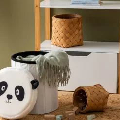 Opbergpouf PANDAI Panda Poly Wit/zwart