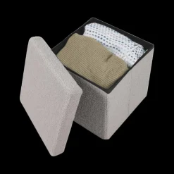 Opbergpouf TELLIA Teddy Grijs