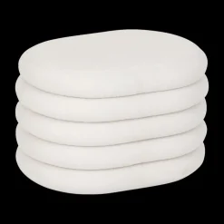 Opbergpouf ZILXIA Ovaal Bouclé Wit