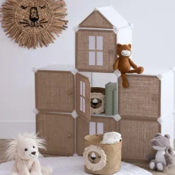 Opbergrek CASTLE 7Del. Met/Poly Wit/Beige