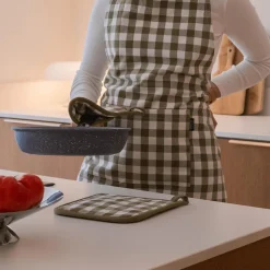 Pannenlap S/2 GINSHA Ruit Olijfgroen