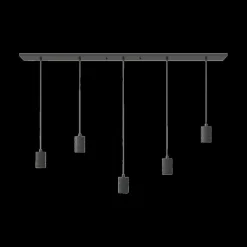 Pendel RETRO RH 5D. Plafondplaat Zwart