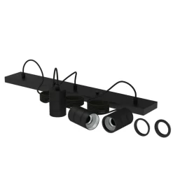 Pendel RETRO RH 3D. Plafondplaat Zwart