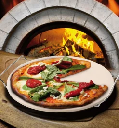 Pizzabaksteen PIZZAL Rond M/Handvat Wit