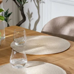 Placemat BRAID Rond Beige
