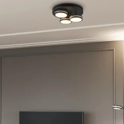 Plafonnier FRANKLIN 3Del. Rond Zwart