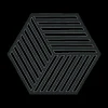 Potonderzetter HEXAGON Sil. Black