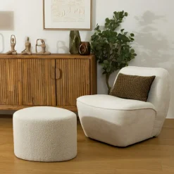 Pouf ADA Organisch Bouclé Naturel