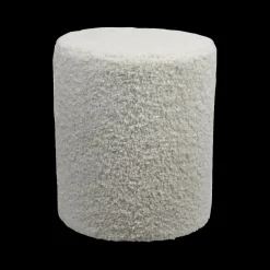 Pouf TOBIES Rond Poly Teddy Off White