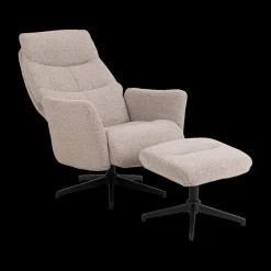 Relaxfauteuil HALDOR met Poef Monza Beige