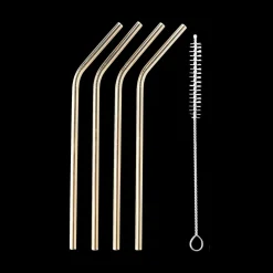 S/4 Cocktailrietjes RVS XL Goud