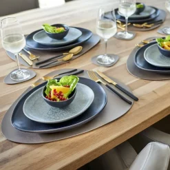 S/6 Glasonderzetter FLEOSTONE Stone Taupe