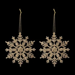 S/2 Hangers FLAKE Glitter Goud