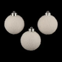 S/3 Kerstballen SNOW Wit