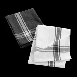 S/2 Keukenhanddoek TORCHA Katoen Wit/Zwart