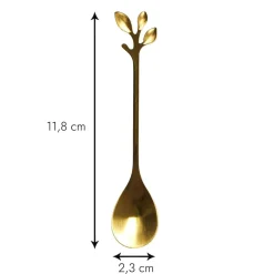 S/4 Koffielepel FEUILLI Rvs Goud