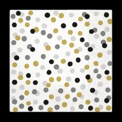 S/20 Serviet CONFETTI Goud/Grijs/Zwart
