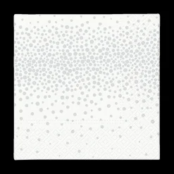 S/20 Serviet CONFETTI Wit/Zilver