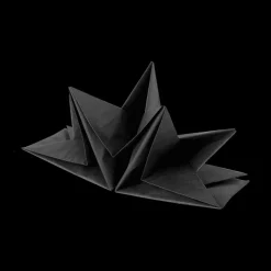 S/12 Serviet ZELMIA Geplooid Zwart