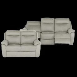 Salonset ARLON BLJ-22 Dove Grey: 2-zit vast + 3-zit met 2 relaxen