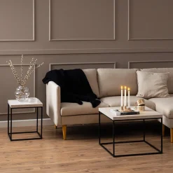 Salontafel AGNES Travertijnlook 40x45