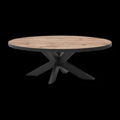Salontafel DELPHINE Ovaal 130x70 Sterpoot Zwart