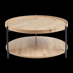 Salontafel JACOB Ø80 M/Onderblad Oude Eik