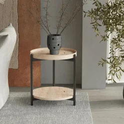 Salontafel JACOB Ø45 M/Onderblad Oude Eik