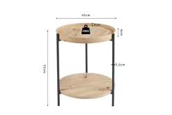 Salontafel JACOB Ø45 M/Onderblad Oude Eik