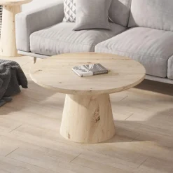 Salontafel LELIE Ø80 Kolompoot Oude Eik