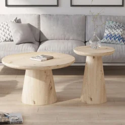 Salontafel LELIE Ø80 Kolompoot Oude Eik