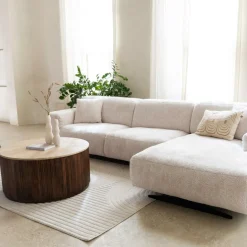 Salontafel MANDALA Ø90 Travertijn/Mango Donkerbruin