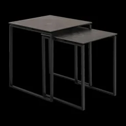 Salontafel MARCO S/2 Keramiek Zwart/Metaal Zwart