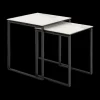 Salontafel MARCO S/2 Keramiek Wit/Metaal Zwart