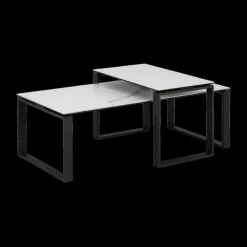 Salontafel MARCO S/2 Keramiek Wit/Metal Zwart