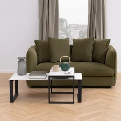 Salontafel MARCO S/2 Keramiek Wit/Metal Zwart