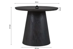 Salontafel NATHAN Ø60 Decor Donkerbruin