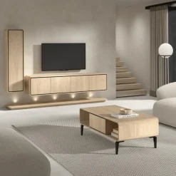 Salontafel NESTOR Eik/Zwart B135