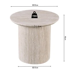 Salontafel PORTO Ø50 Travertijnlook