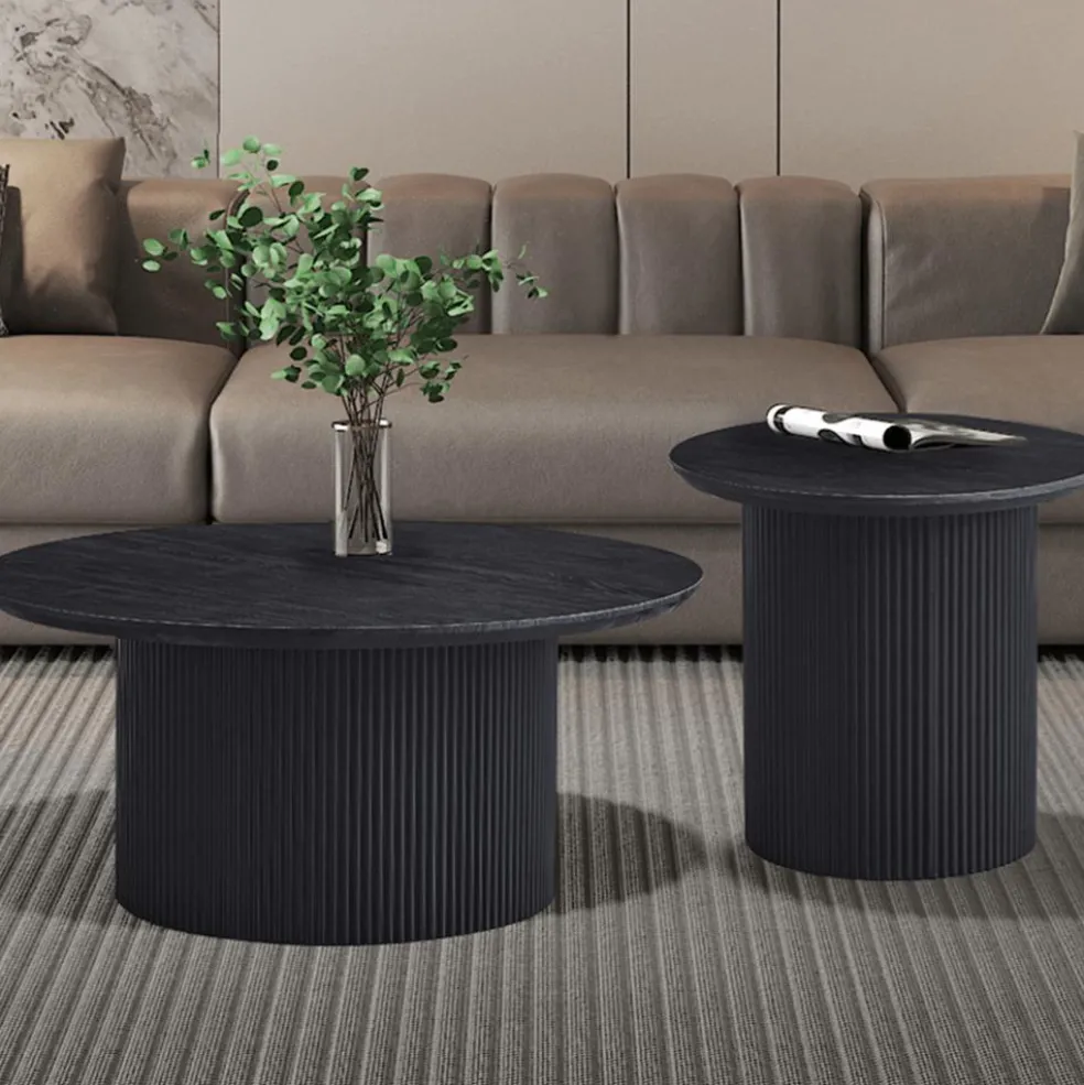 Salontafel PORTO Decor Donkerbruin Ø80